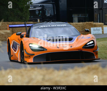 McLaren 720 S GT3, Goodwood Festival der Geschwindigkeit, 2019, Festival der Speed, Speed Kings, Astro-rekorde des Motorsports, Juli 2019, Motorsport, Automobile Stockfoto