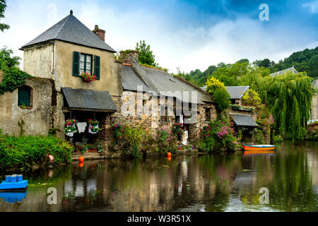 Pontrieux, Blick auf den Fluss Le Trieux und washouses, Cotes d 4 Armor, Bretagne, Frankreich Stockfoto