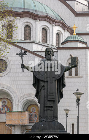 Belgrad, Serbien - 11. April 2019: Saint Sava religiöse Denkmal und Kirche in Belgrad, Serbien. Stockfoto