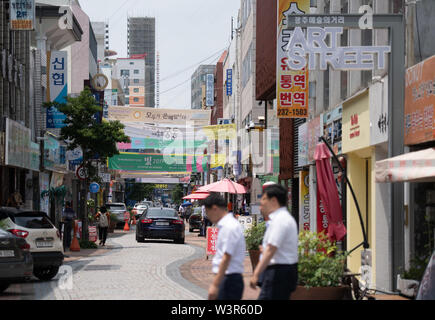 Gwangju, Südkorea. 17. Juli, 2019. Blick in die Kunst der Straße für Studios seine Künstler" bekannt. Quelle: Bernd Thissen/dpa/Alamy leben Nachrichten Stockfoto