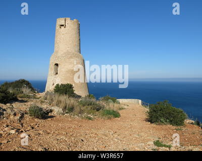 Torre Del Gerro, alten Turm in Denia. Stockfoto