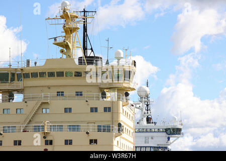 Icebreaker Flotte im Hafen von Katajanokka, Helsinki, Finnland | Sommer 2018 stationiert Stockfoto