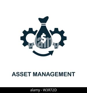 Symbol für Vektorsymbol „Asset Management“. Kreative Zeichen aus der Sammlung von Investment-Symbolen. Flaches Asset Management-Symbol für Computer und mobile Geräte Stock Vektor