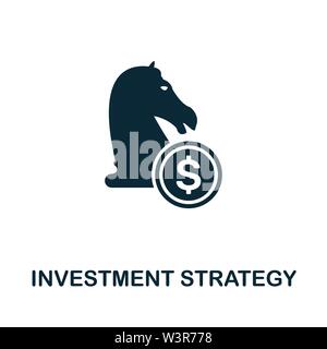 Symbol für das Vektorsymbol „Anlagestrategie“. Kreative Zeichen aus der Sammlung von Investment-Symbolen. Gefülltes flaches Symbol für Investitionsstrategie für Computer und mobile Geräte Stock Vektor
