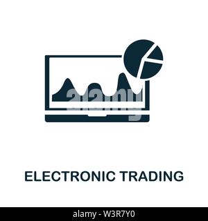 Symbol für das Vektorsymbol für den elektronischen Handel. Kreative Zeichen aus der Sammlung von Investment-Symbolen. Gefüllte flache elektronische Trading-Symbol für Computer und mobile Stock Vektor