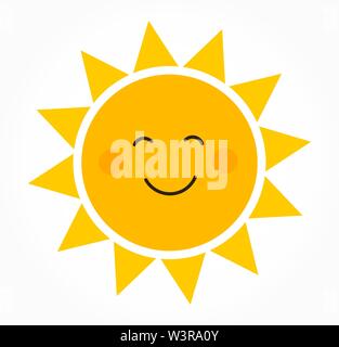 Nett lächelnden Sonne Symbol. Vector Illustration Stock Vektor
