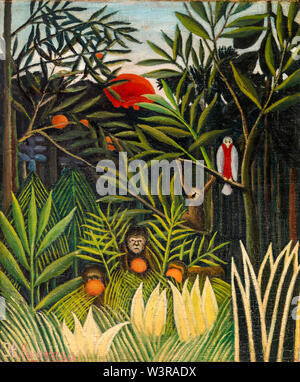 Henri Rousseau, Affen und Papageien in den Urwald, Malerei, 1905-1906 Stockfoto