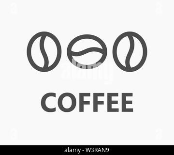 Drei Kaffeebohnen Linie das Symbol. Vector Illustration. Stock Vektor