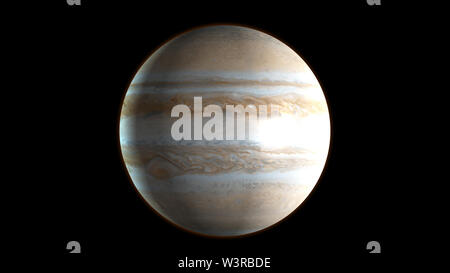 Planet Jupiter im Weltraum. 3D-Rendering. Stockfoto