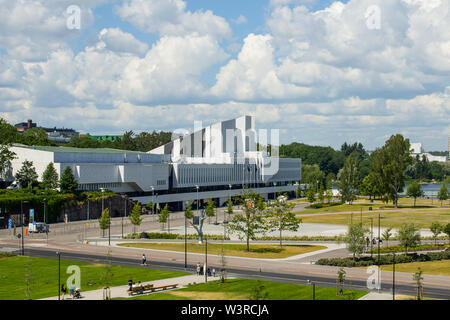 Die Finlandia-halle, entworfen durch Welt-berühmten Architekten Alvar Aalto, ist eine internationale, einzigartige klassische Architektur und Design Stockfoto