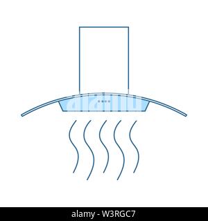 Küchenhaube Symbol. Dünne Linie mit blauer Füllung Design. Vector Illustration. Stock Vektor
