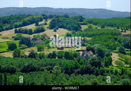 Landschaft Landschaft von Marqueyssac, Dordogne, Frankreich Stockfoto