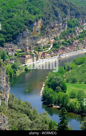 - La Roque Gageac, Fluss Dordogne, Frankreich Stockfoto