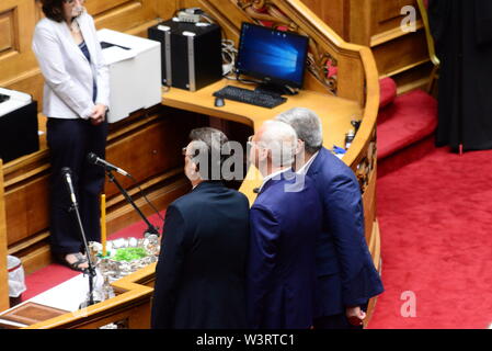 Athen, Griechenland. 17. Juli, 2019. Griechische muslimische Abgeordnete nahmen ihren Eid auf den Koran. Credit: Dimitrios Karvountzis/Pacific Press/Alamy leben Nachrichten Stockfoto