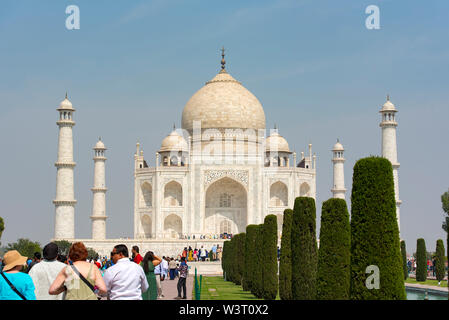 AGRA - Feb 28: Taj Mahal in Agra am 28. Februar. 2018 in Indien Stockfoto