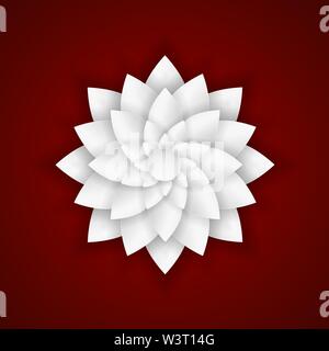 Papier Blume auf roten Hintergrund. Vector Illustration. Stock Vektor