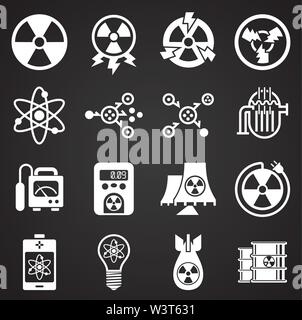 Strahlung verbundenen Symbole auf dem Hintergrund für Grafik- und Webdesign. Einfache Abbildung. Internet Konzept Symbol für Website Taste oder mobile App. Stock Vektor