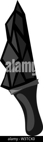 Einen schwarzen Stein Dolch mit schwarzem Griff, Vector, Farbe, Zeichnung oder Abbildung. Stock Vektor