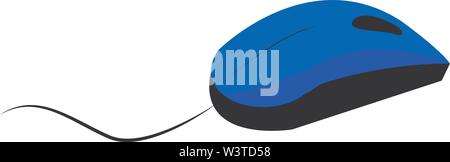 Eine Blaue Maus, Vector, Farbe, Zeichnung oder Abbildung. Stock Vektor