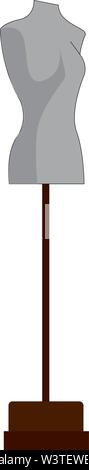 Eine graue weibliche Körper mannequin mit einem Holz stehen, Vector, Farbe, Zeichnung oder Abbildung. Stock Vektor