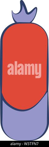 Ein großer, starker Boxsack in Rot und Blau, Vector, Farbe, Zeichnung oder Abbildung. Stock Vektor