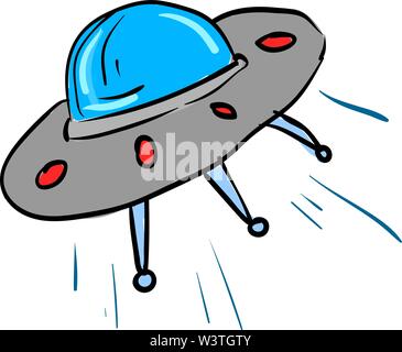 Eine bunte Clipart eines UFO, Vector, Farbe, Zeichnung oder Abbildung. Stock Vektor