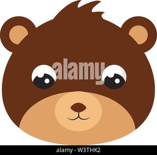 Traurige Bär, Illustration, Vektor auf weißem Hintergrund. Stock Vektor