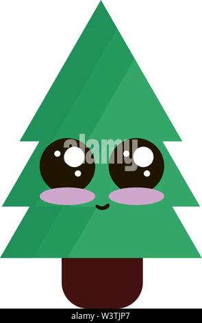 Cute Weihnachtsbaum, Illustration, Vektor auf weißem Hintergrund. Stock Vektor