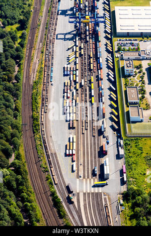 Luftbild der Logistikstandort Logport Logport Hohenbudberg III, Hohenbudberg vom Duisburger Hafen Duisport, in Duisburg-Hoh Stockfoto