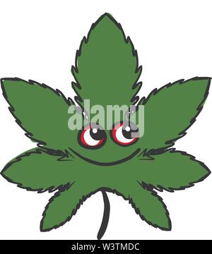 Gerne Marihuana Blatt, Illustration, Vektor auf weißem Hintergrund. Stock Vektor