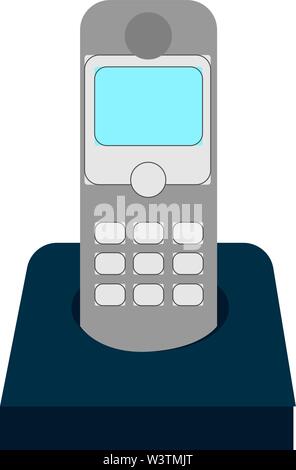 Home Telefon auf Basis, Illustration, Vektor auf weißem Hintergrund. Stock Vektor