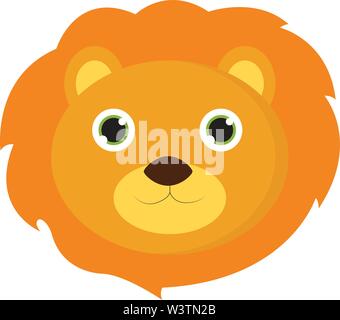 Süße Löwe, Illustration, Vektor auf weißem Hintergrund. Stock Vektor