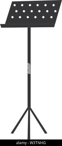 Schwarz Notenständer, Illustration, Vektor auf weißem Hintergrund. Stock Vektor