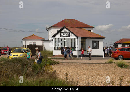 Das Cafe, Romney, Hythe Dymchurch Railway, RH&DR, Dungeness, England, der Romney, Hythe & Dymchurch Railway ist eine 15 gauge Light Railway in Stockfoto