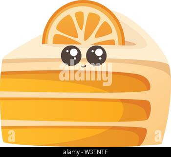 Süße orange Kuchen, Illustration, Vektor auf weißem Hintergrund. Stock Vektor