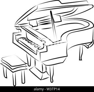 Klavierauszug, Illustration, Vektor auf weißem Hintergrund. Stock Vektor