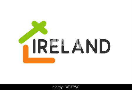 Kreative Logo mit Haus für Immobilienunternehmen in Irland. Stock Vektor