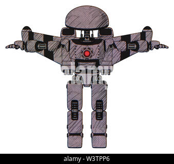 Roboter, die Elemente enthalten: Kuppel Kopf, Brust exoshielding, rot Energie Kern, stellar Düsentragflächen Rocket Pack, Prototyp exoplate Beine. Material:... Stockfoto
