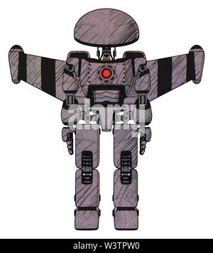 Roboter, die Elemente enthalten: Kuppel Kopf, Brust exoshielding, rot Energie Kern, stellar Düsentragflächen Rocket Pack, Prototyp exoplate Beine. Material:... Stockfoto