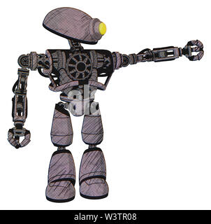 Droid Elemente enthalten: gelb Cyclops dome Head, schwere obere Brust, keine Brust-Beschichtung, leicht Bein exoshielding. Material: dunkle Skizze Linien. Stockfoto