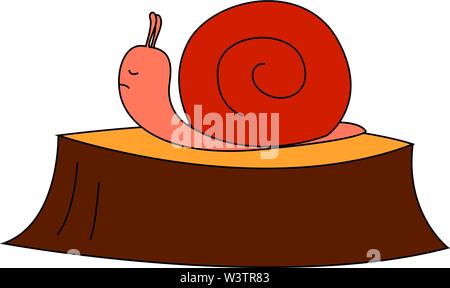 Schlafende Schnecke, Illustration, Vektor auf weißem Hintergrund. Stock Vektor