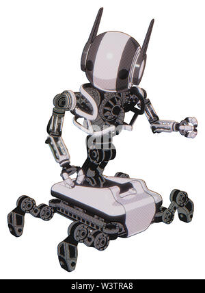 Mech Elemente enthalten: Runder Kopf, maru Augen, Kopf winglets, schwere obere Brust, keine Brust plating, insekt Walker Beine. Material: weißer Halftone... Stockfoto