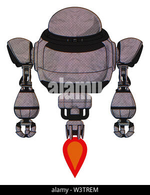 Android, die Elemente enthalten: Kuppel Kopf, schwere obere Brust, Jet Propulsion. Material: dunkle Skizze. Situation: Vorderansicht. Stockfoto