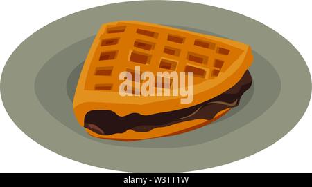 Süße Waffel, Illustration, Vektor auf weißem Hintergrund. Stock Vektor