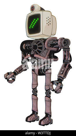 Cyborg Elemente enthalten: alte Computer Monitor, doppelten Backslash pixel Design, retro-futuristischen Webcam, schwere obere Brust, keine Brust Beschichtung,... Stockfoto