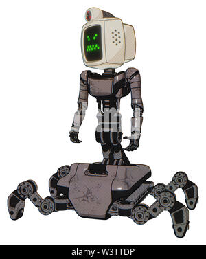 Cyborg Elemente enthalten: alte Computer Monitor, Angry pixel Gesicht, retro-futuristischen Webcam, Licht Brust Brust exosuit exoshielding, Ultraleicht, ... Stockfoto