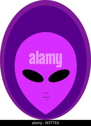 Lila alien, Illustration, Vektor auf weißem Hintergrund. Stock Vektor