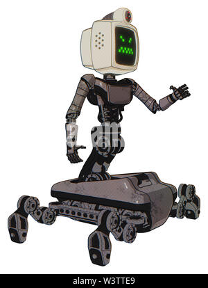 Cyborg Elemente enthalten: alte Computer Monitor, Angry pixel Gesicht, retro-futuristischen Webcam, Licht Brust Brust exosuit exoshielding, Ultraleicht, ... Stockfoto