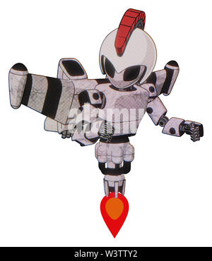 Cyborg Elemente enthalten: grau Alien style Kopf, schwarze Augen, Galea römischen Soldaten Ornament, Helm, Licht Brust exoshielding, Prototyp exoplate... Stockfoto