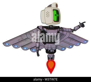 Cyborg Elemente enthalten: alte Computer Monitor, abstrakte Maske pixel Gesicht, retro-futuristischen Webcam, Licht Brust exoshielding, ultraleicht Brust... Stockfoto